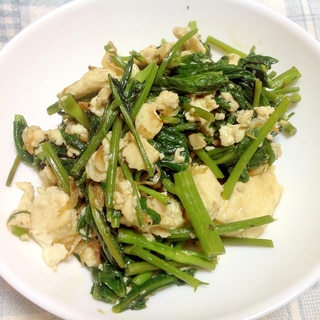 空芯菜と豆腐の炒め物♪